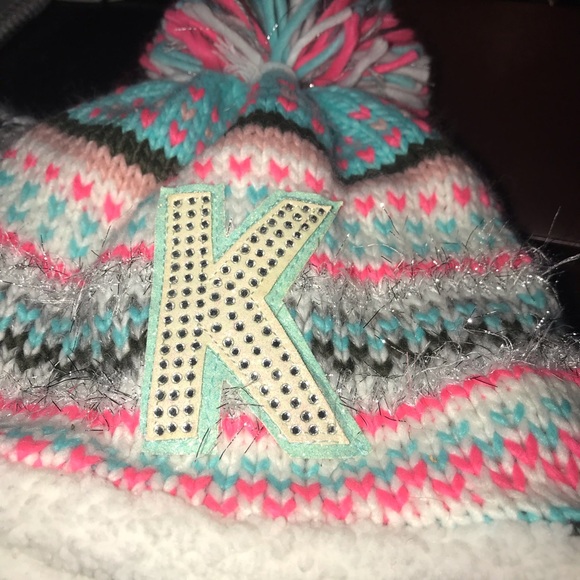 Justice Other - 5/25 Two Justice hats NWT letter K and emoji 🙂